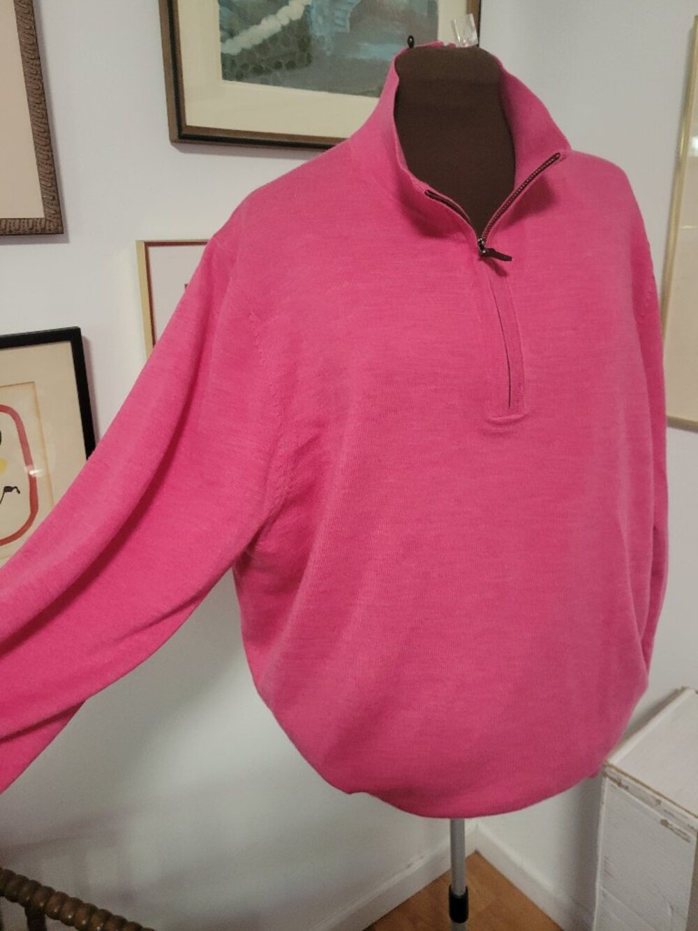 Fairway & Greene Bright Pink Italian Merino Wool Lined Golf jacket